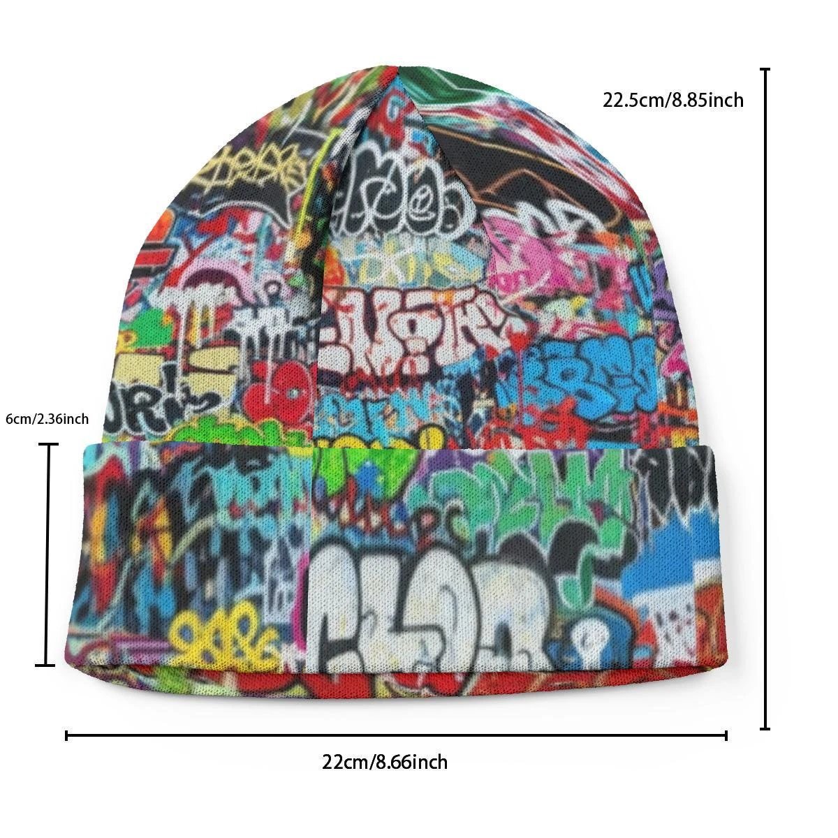 Liquid Glitch Beanie – Maximalist Graffiti Streetwear Hat by PEAPRINT