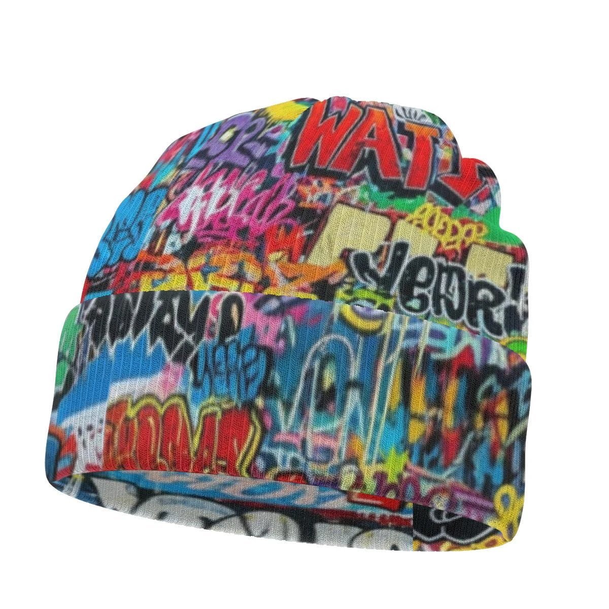 Liquid Glitch Beanie – Maximalist Graffiti Streetwear Hat by PEAPRINT
