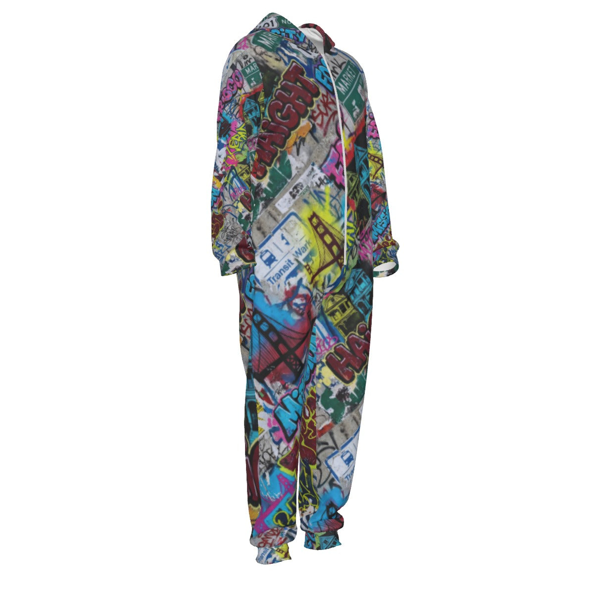 San Francisco Street Soul AOP Jumpsuit | Full-Body City Signage Print Unisex One-Piece (310gsm | Aesthetic Rebellion