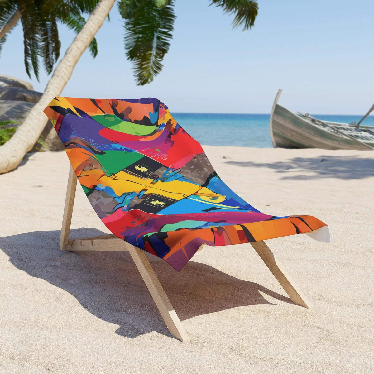 Abstract Paint Splash Beach Towel - Vibrant Microfiber Pool Towel for Artistic Summer Vibes by Aesthetic Rebellion