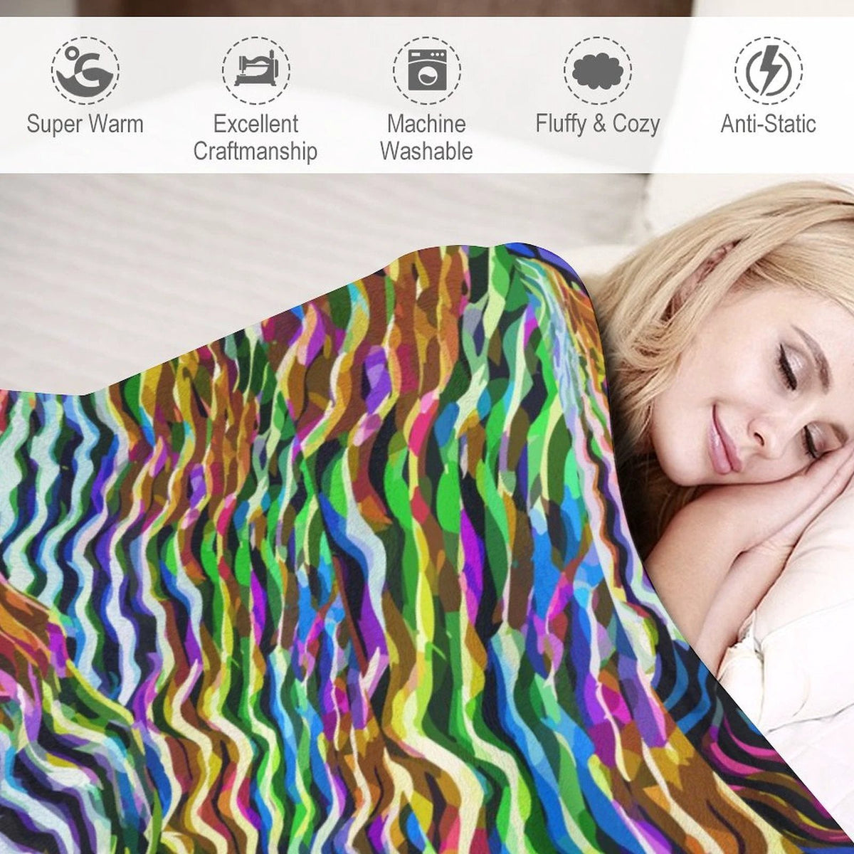 "Lightning Complex" Abstract Art Flannel Blanket - 70"x80" by SALE_DESIGN-Personal Design