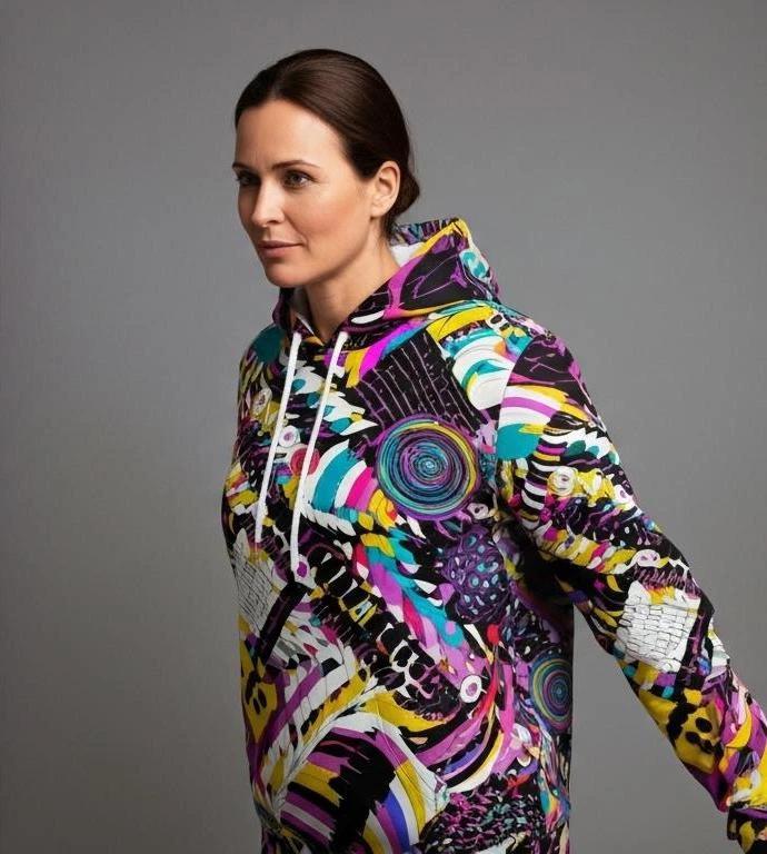 Heavyweight Primal Print Cotton Hoodie - Designer All-Over Print Pullover for Streetwear Collectors by Aesthetic Rebellion