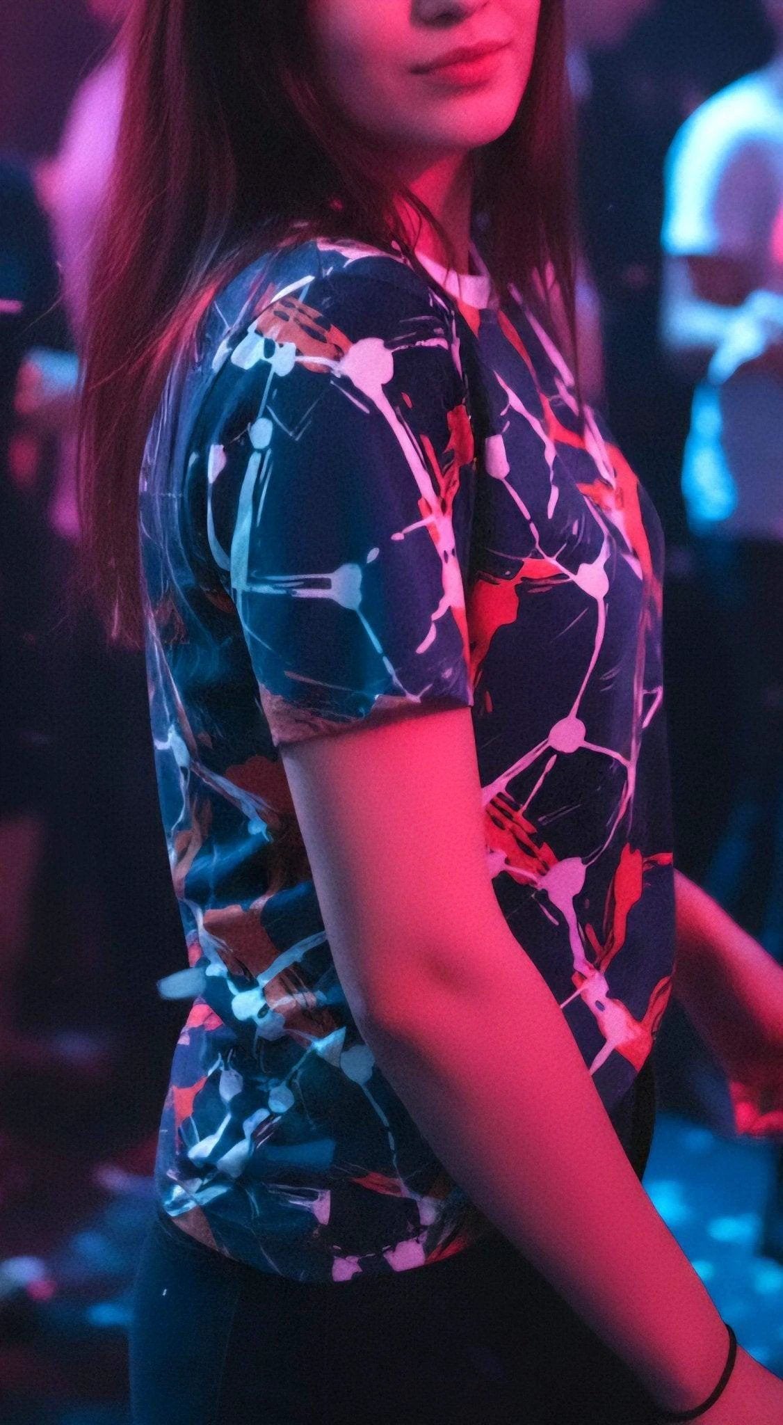 Electric Abstract All-Over Print Unisex Tee - High-Saturated Artist Edition Streetwear Shirt by Aesthetic Rebellion