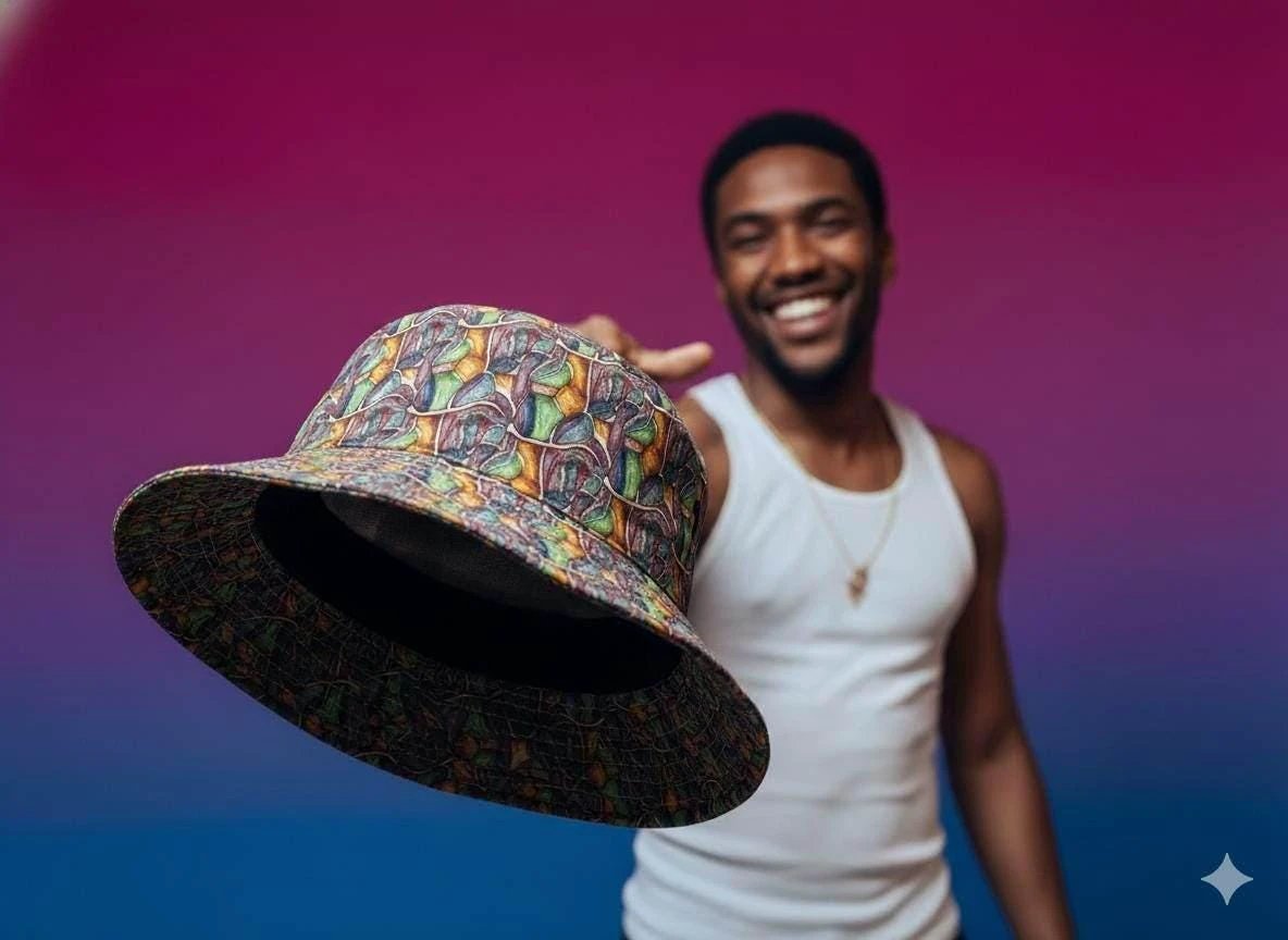 Swamp Tour Bucket Hat - Abstract Organic Sun Hat by Aesthetic Rebellion
