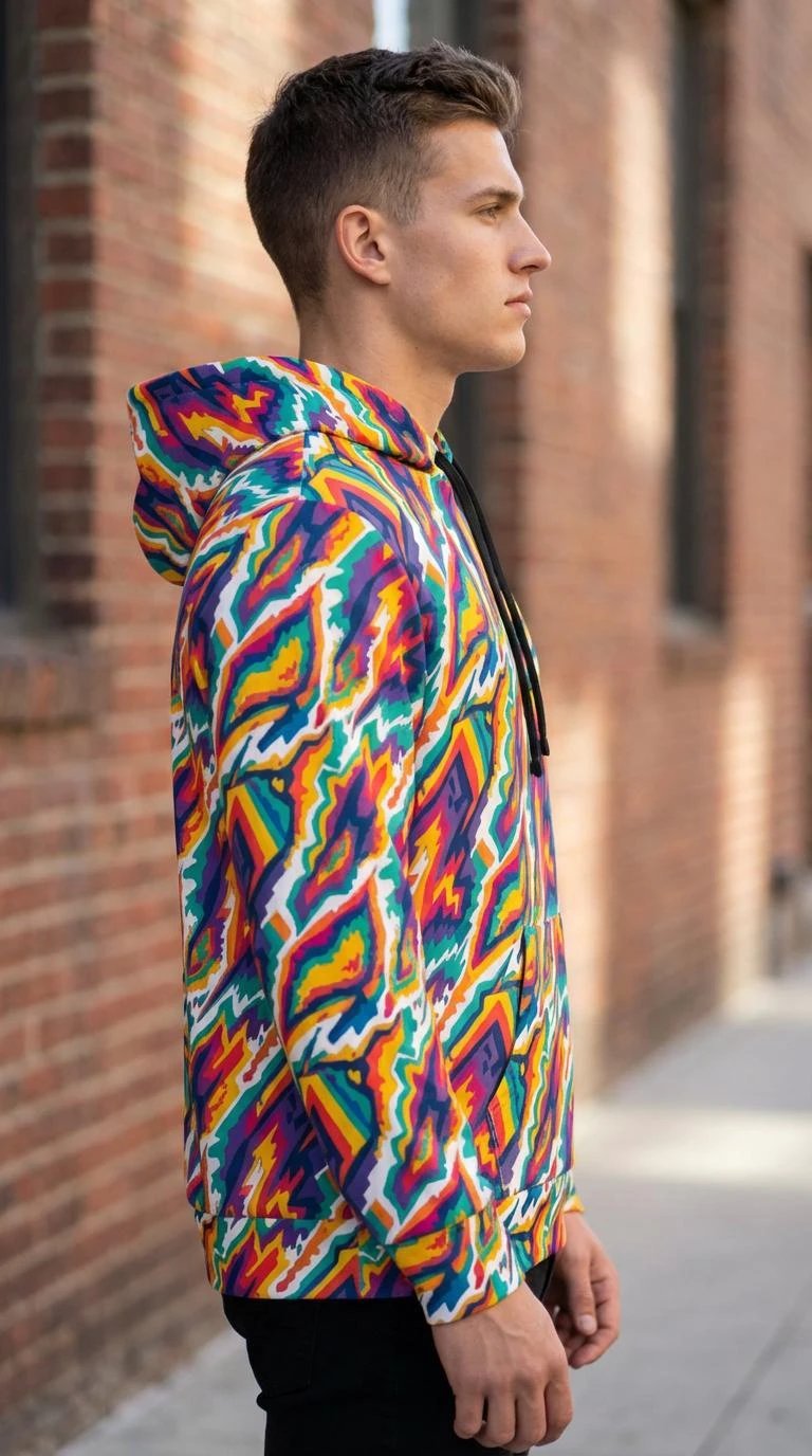 StreetsmArt Collage Athletic Hoodie - Heavyweight Maximalist Gym Wear - Designer Graffiti Activewear by Aesthetic Rebellion