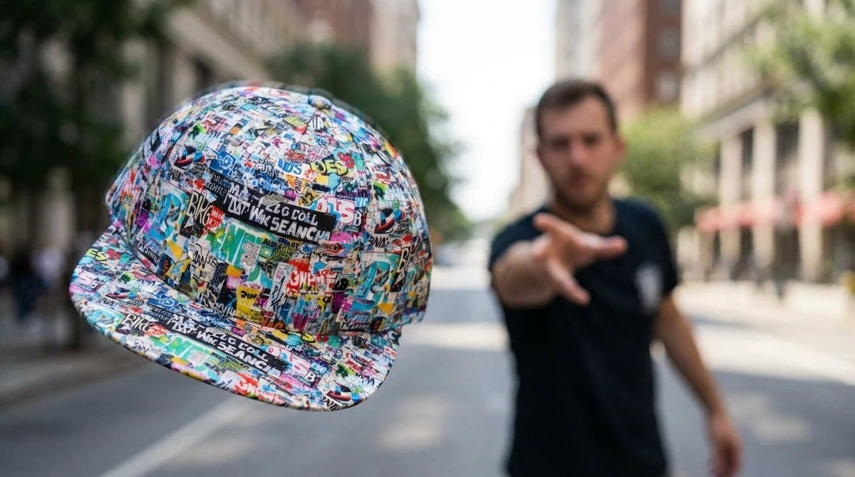 Graffiti Print Snapback Cap – All-Over Street Art Hat – Maximalist Urban Baseball Cap by SALE_DESIGN-Personal Design