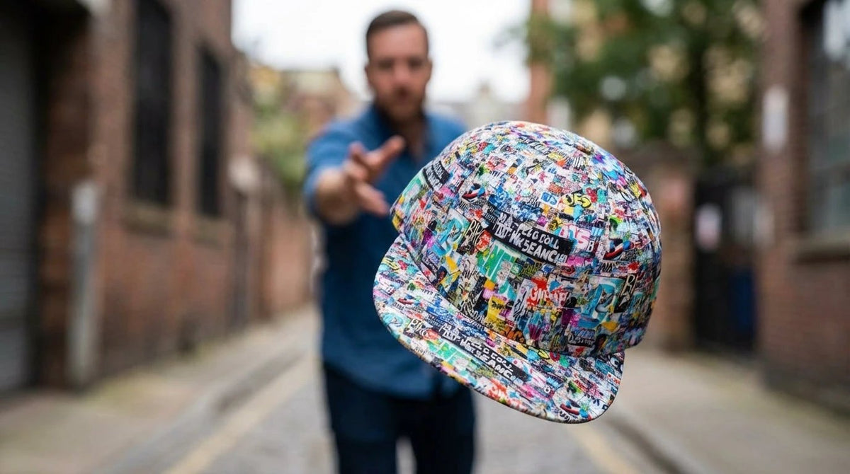 Graffiti Print Snapback Cap – All-Over Street Art Hat – Maximalist Urban Baseball Cap by SALE_DESIGN-Personal Design