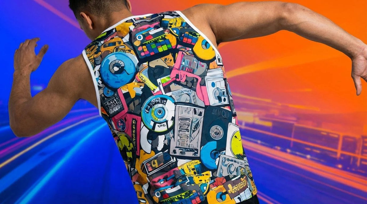 Neon 90s Vaporwave Cassette Maximalist Art Jersey - Aesthetic Rebellion