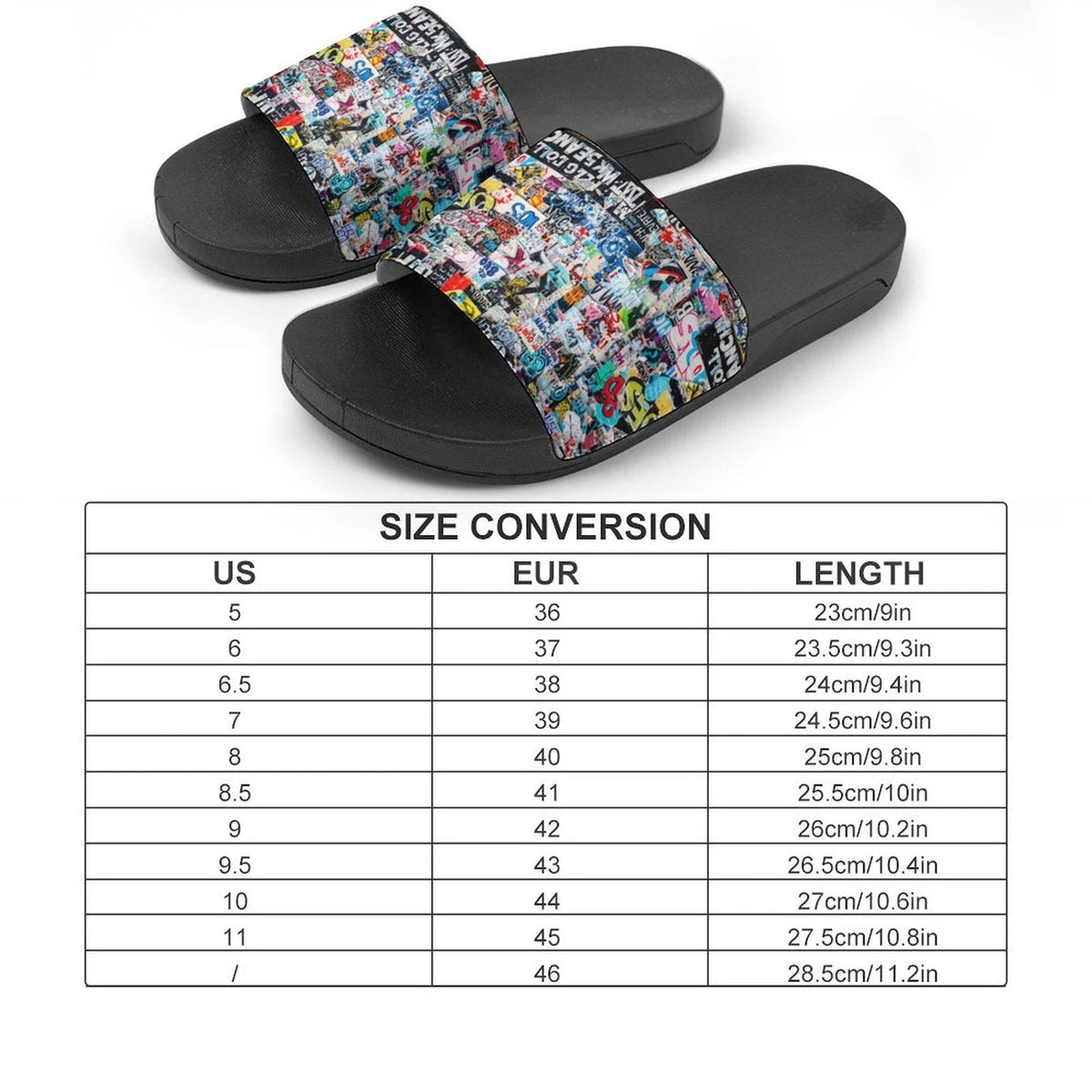 "Tag Swag" All-Over Print Slides | Bold Abstract Art PVC Slippers by Aesthetic Rebellion