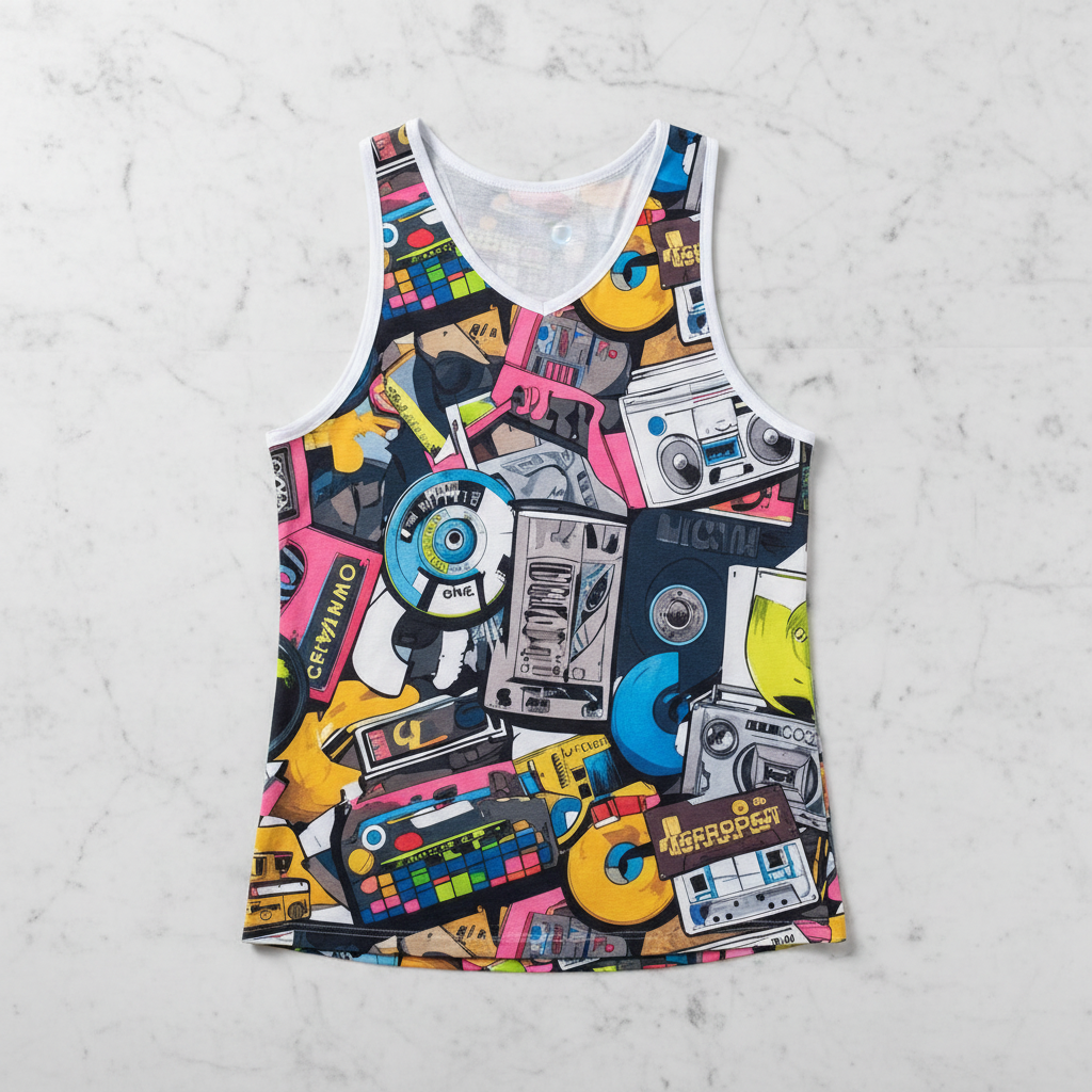 Neon 90s Cassette Tape All-Over Print Jersey — Maximalist | Aesthetic Rebellion