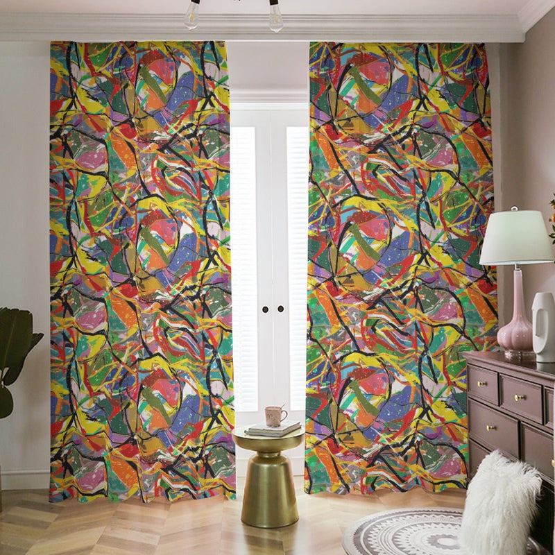 Boundless Bleeds Blackout Curtains — Paint Splatter AOP Insulated