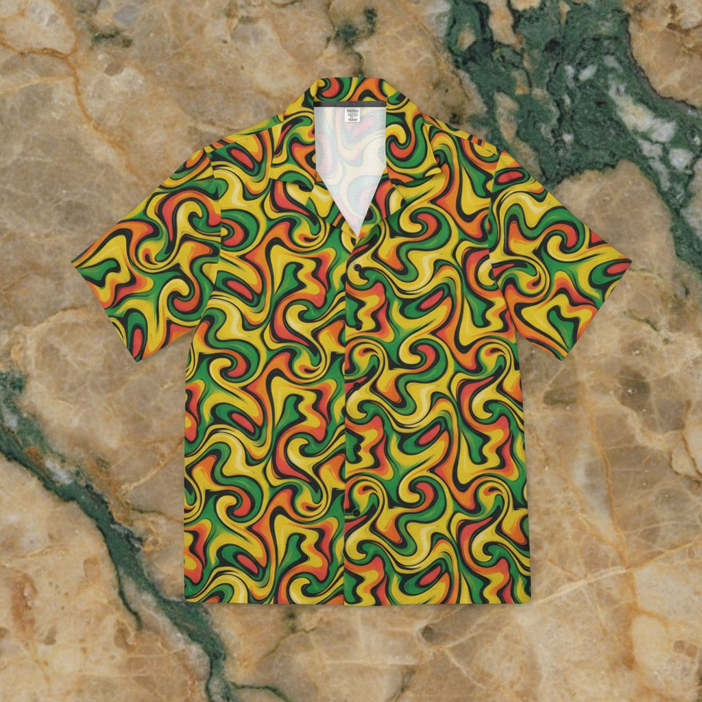 Retro Boundless Swirl Hawaiian Shirt | 70s Psychedelic AOP Camp Shirt for Festival & Summer Style | Aesthetic Rebellion
