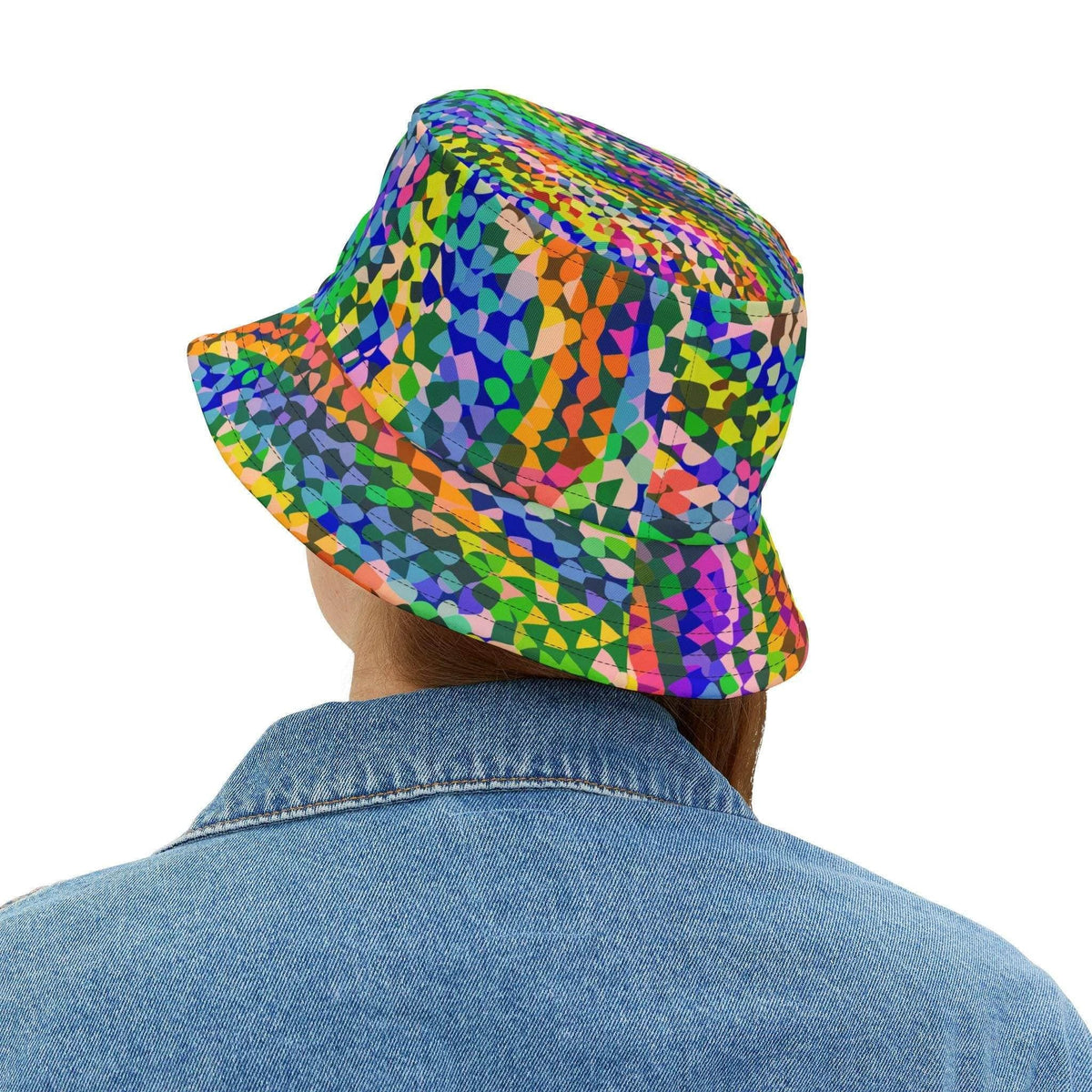 Kaleidoscope Bucket Hat - Psychedelic Rainbow Geometric Rave Sun Hat by Aesthetic Rebellion
