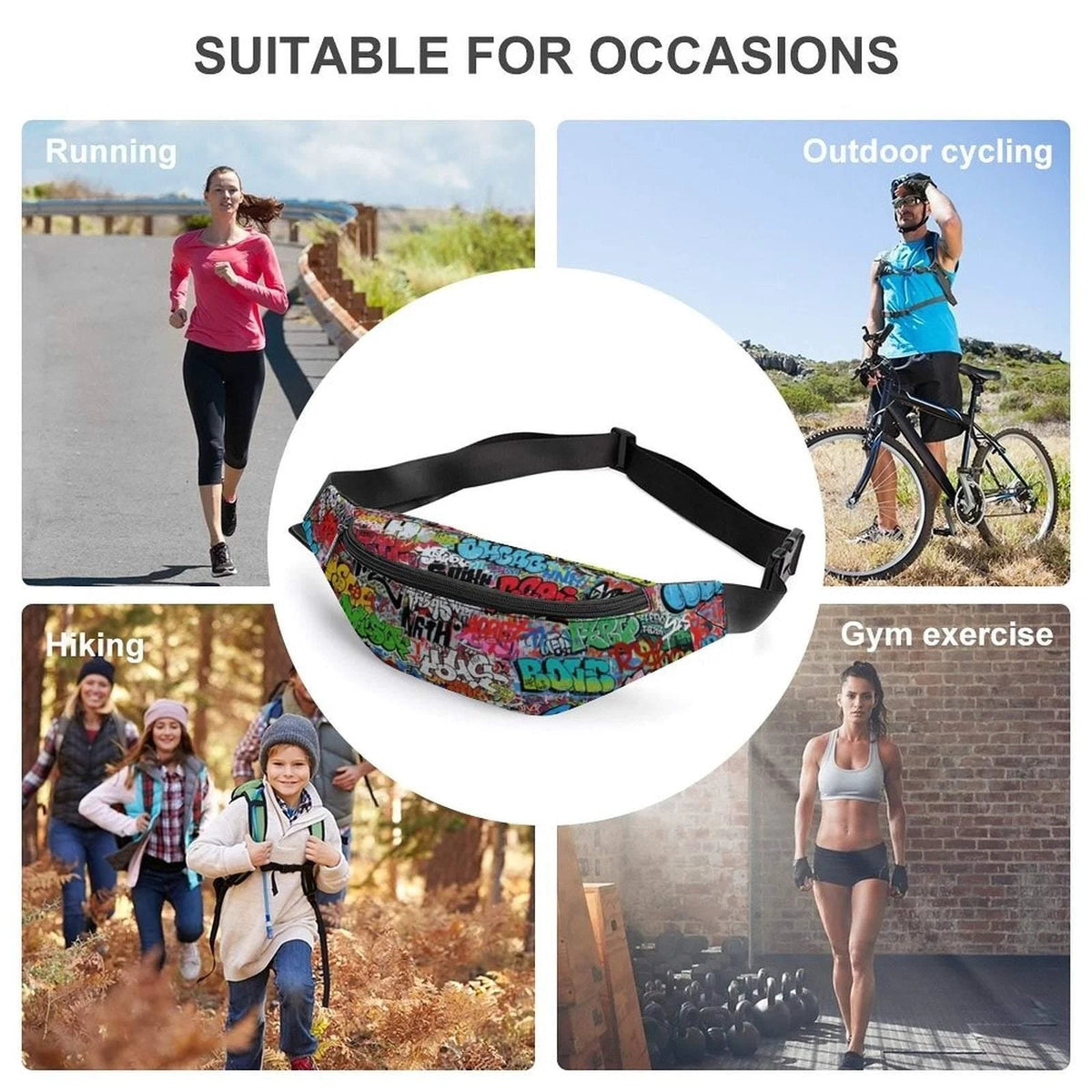 Designer Maximalist Fanny Pack - Waterproof Crossbody Sling Bag for Rave, Travel & Urban Commuting by Aesthetic Rebellion