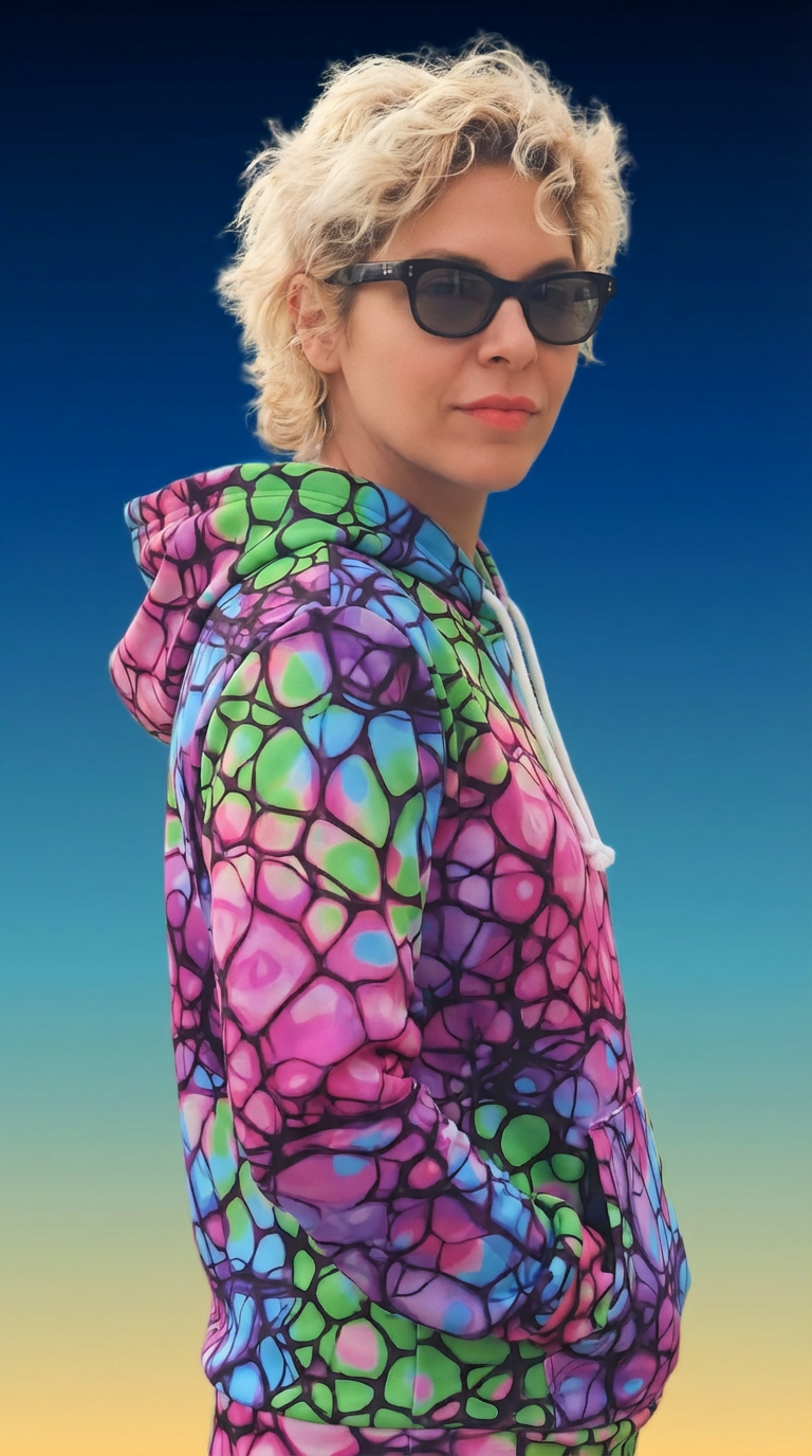 Plurrple AOP Pullover Hoodie – Bioluminescent Neural Web Streetwear | Aesthetic Rebellion