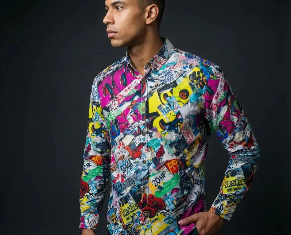 Maximalist Motifs collection by Aesthetic Rebellion — densely layered, pattern-on-pattern all-over-print streetwear for maximalist wardrobes.