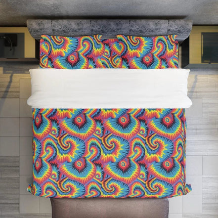 Made-To-Order "Painted Curls" Digital Tie-Dye | Four-piece Duvet Cover Set | Widened by Aesthetic Rebellion