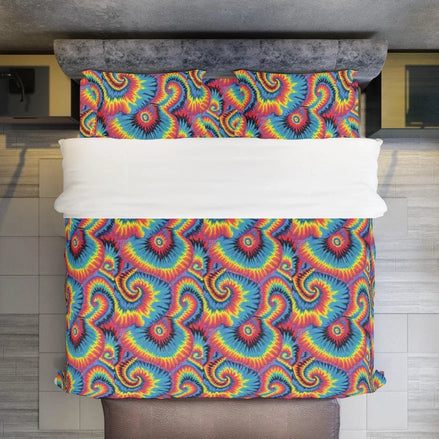 Made-To-Order "Painted Curls" Digital Tie-Dye | Four-piece Duvet Cover Set | Widened by Aesthetic Rebellion