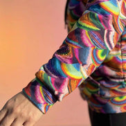 Prismatic Dragon Scale Athletic Hoodie - Rainbow Maximalist Activewear for Fantasy Lovers & Bold Fitness by Aesthetic Rebellion