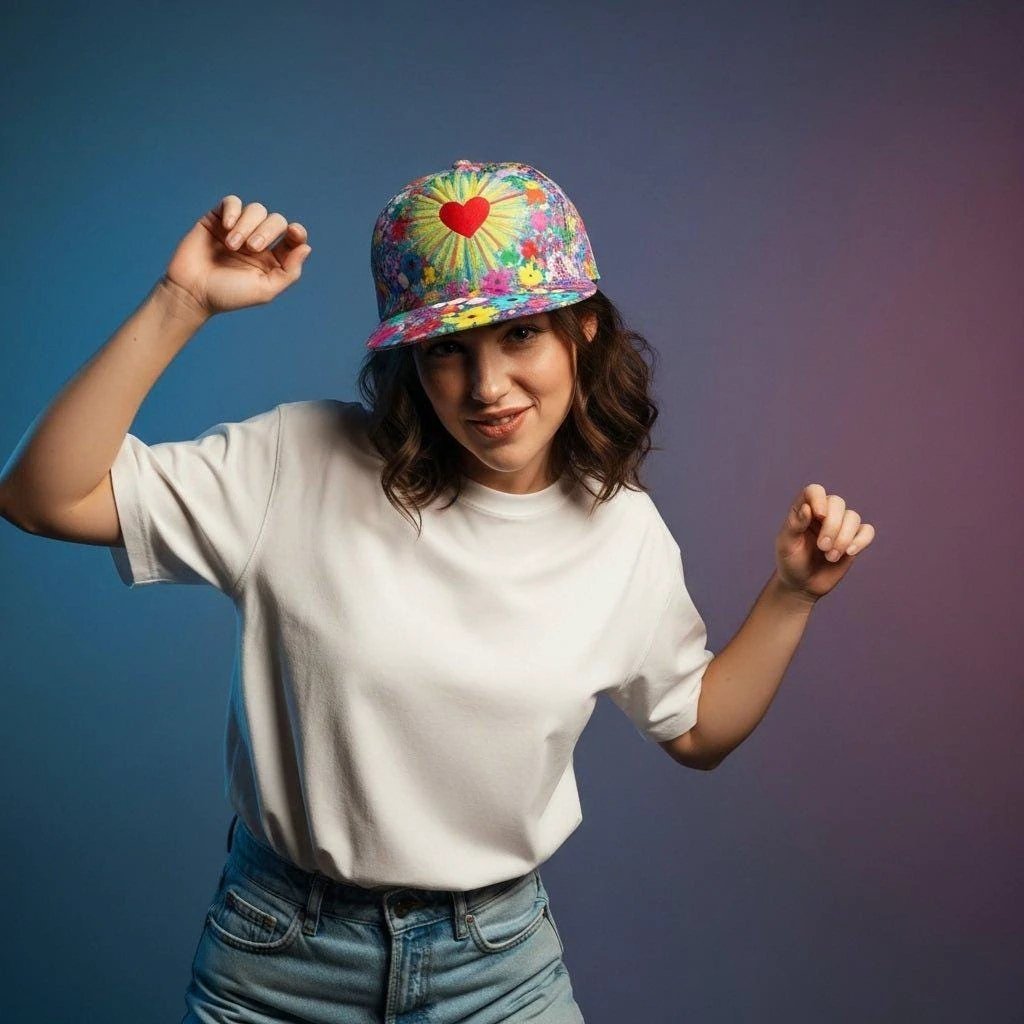 Psychedelic Graffiti Snapback Hat | Rave Festival Street Art Cap by Aesthetic Rebellion