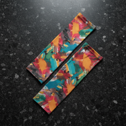 Boundless Bleed UV Arm Sleeves for Outdoor Maximalists — Cooling Lycra Sun Protection, Moisture-Wicking AOP Trail Hiking Cycling Garden Sleeves, UPF Wrist-to-Upper-Arm Coverage