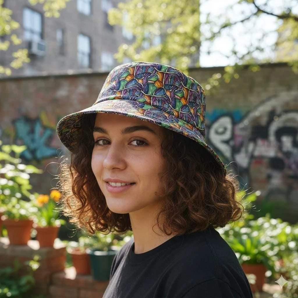Swamp Tour Bucket Hat - Abstract Organic Sun Hat by Aesthetic Rebellion