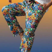 90s Mixtape Pajama Pants - Retro Music Lover Lounge Wear by Aesthetic Rebellion