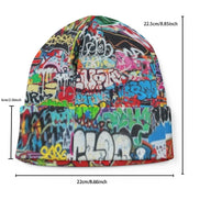 Liquid Glitch Beanie – Maximalist Graffiti Streetwear Hat by PEAPRINT