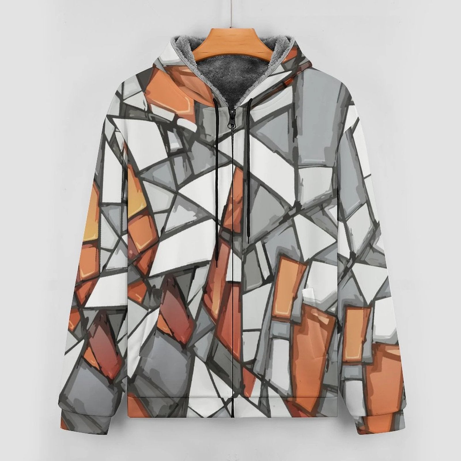 230gsm Full Zip up Hoodie with Plush Lining(All-Over Printing) by SALE_DESIGN-Personal Design