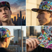 Graffiti Newspaper Collage Snapback Hat - Vintage News Art Adjustable Cap - Aesthetic Rebellion