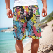 Color Wheel Men's Cargo Shorts, Tactical Abstract Wearable Art, Vibrant Maximalist Streetwear by Aesthetic Rebellion