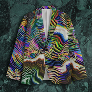 Artist Edition Maximalist Blazer for Creative Directors — Structured AOP Cotton Suit Jacket, Gallery Night Formalwear, Bold Statement Outerwear, Notched Lapel Art Blazer, S–3XL