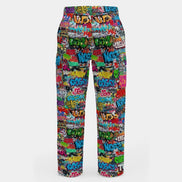 Abstract Graffiti Print Cargo Pants | Men's Streetwear Utility Trousers by Aesthetic Rebellion