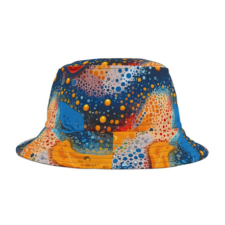 Cosmic Dot Painting Galaxy Bucket Hat - Vibrant Space Pattern Sun Hat for Astronomy Lovers by Aesthetic Rebellion