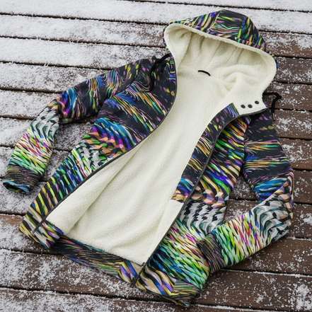 Neon Snow Hoodie for Cold-Weather Maximalists — Psychedelic Winter AOP, Recycled Polyester Eco Hoodie, Ski Lodge Statement, Brushed Fleece Festival Layer, Unisex Chromatic Print