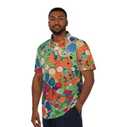 Maximalist Paint Splatter Polo - Psychedelic Abstract Art Golf Top for Art Teachers & Rave Fashion by Aesthetic Rebellion