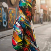 Vibrant Water Splash Hoodie – Psychedelic Fluid Art Pullover by Aesthetic Rebellion