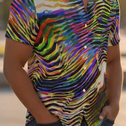 Ethereal Zebra Colorful Button-Up - Business Casual Maximalist Shirt for Creative Professionals by Aesthetic Rebellion