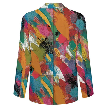 "Abstract Revolutionaire" All-Over Print Two-Button Suit — Sublimation Statement Blazer by Aesthetic Rebellion