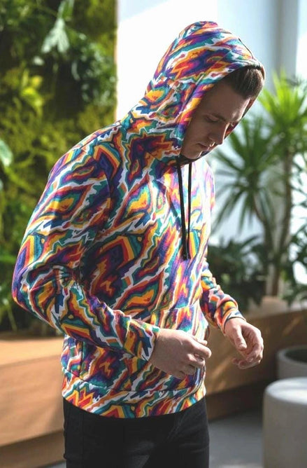 StreetsmArt Collage Athletic Hoodie - Heavyweight Maximalist Gym Wear - Designer Graffiti Activewear by Aesthetic Rebellion