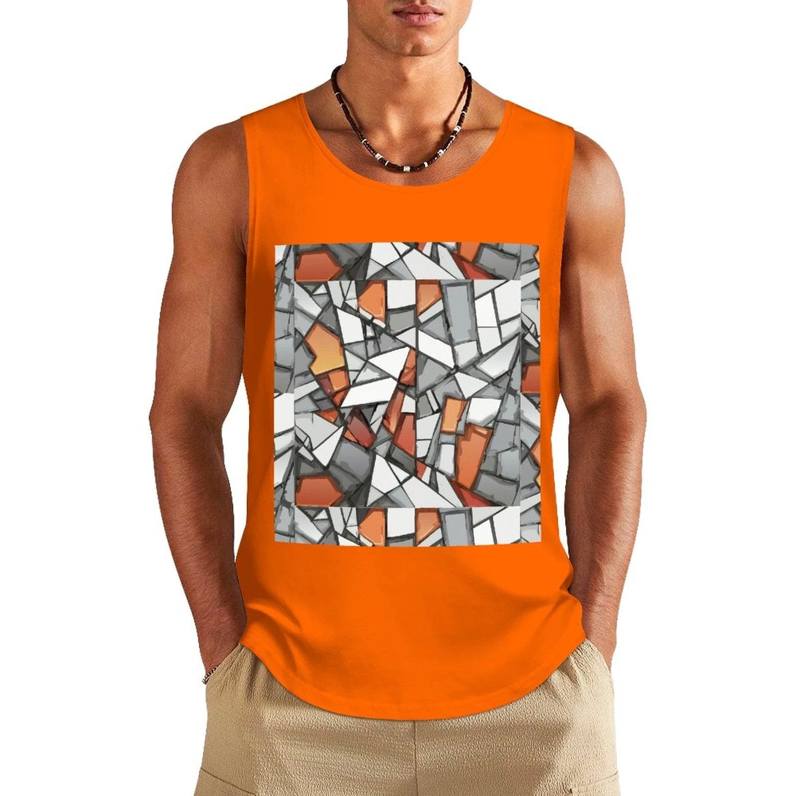 DTF 160gsm Men's Cotton Tank Top(Front Printing) by SALE_DESIGN-Personal Design