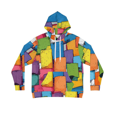 Maximalist Geometric Block Print Hoodie - Vibrant Architectural AOP Sweatshirt for Tech-Creatives by Aesthetic Rebellion