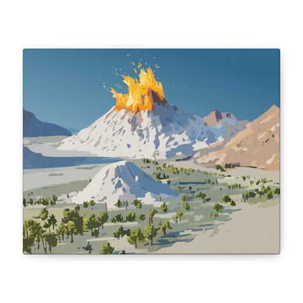 Tropical Volcano Eruption Canvas Print for Nature-Obsessed Interiors — Island Adventure Wall Art, FSC-Certified Matte Stretched Canvas, Home Decor Gift for Wanderlust Collectors