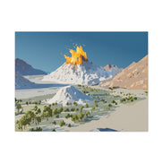 Tropical Volcano Eruption Canvas Print for Nature-Obsessed Interiors — Island Adventure Wall Art, FSC-Certified Matte Stretched Canvas, Home Decor Gift for Wanderlust Collectors