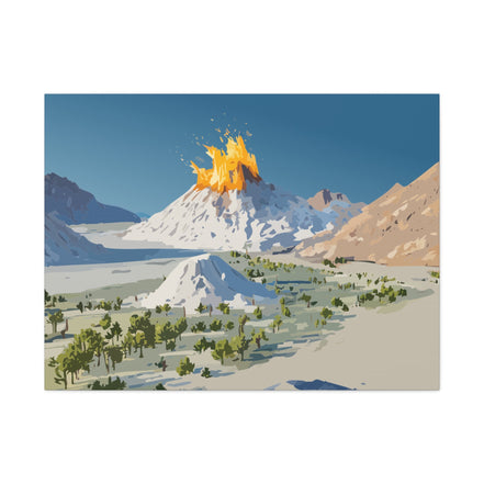 Tropical Volcano Eruption Canvas Print for Nature-Obsessed Interiors — Island Adventure Wall Art, FSC-Certified Matte Stretched Canvas, Home Decor Gift for Wanderlust Collectors