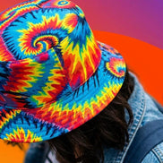 Maximalist Psychedelic Bucket Hat | Reversible Abstract Streetwear Sun Hat by Aesthetic Rebellion