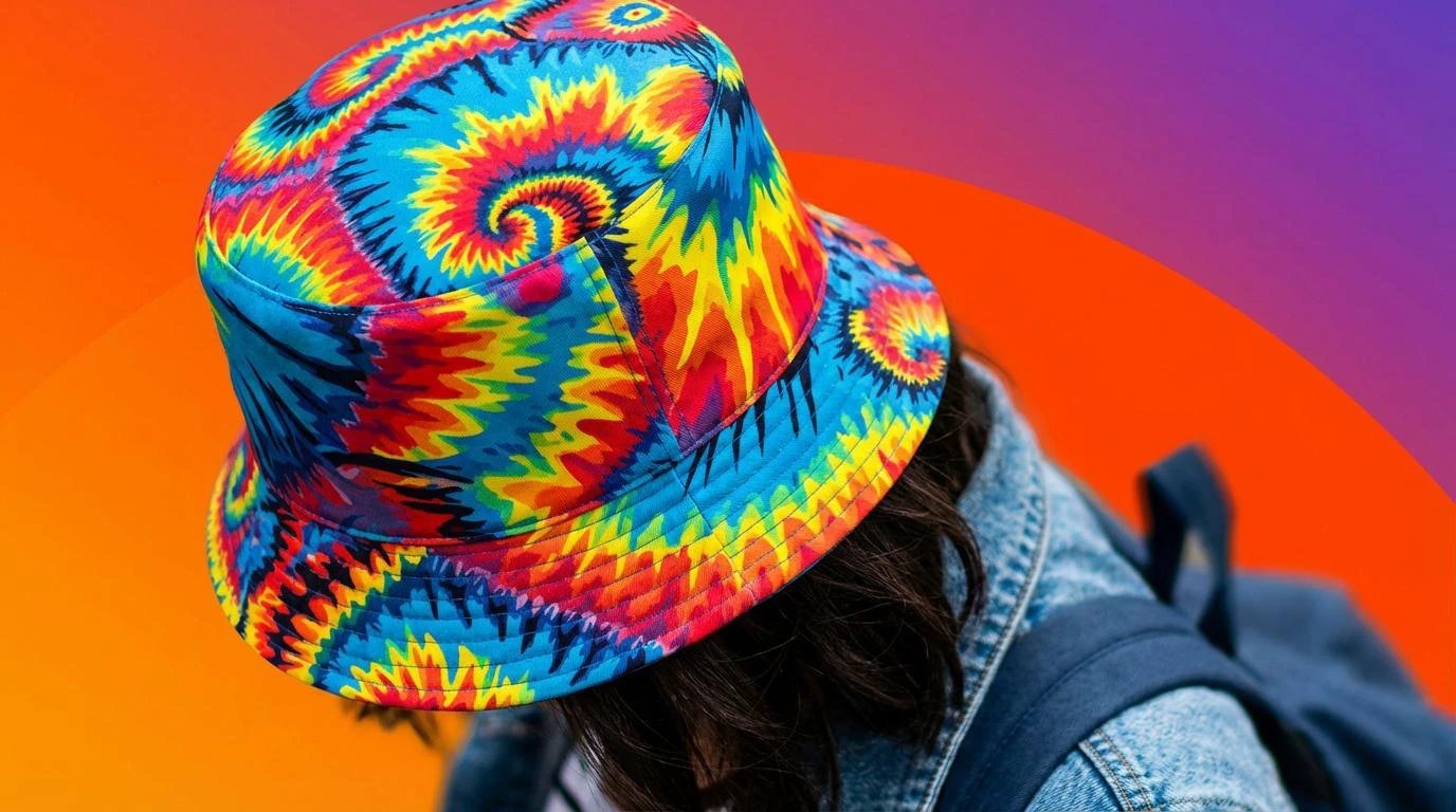 Maximalist Psychedelic Bucket Hat | Reversible Abstract Streetwear Sun Hat by Aesthetic Rebellion