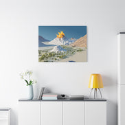 Tropical Volcano Eruption Canvas Print for Nature-Obsessed Interiors — Island Adventure Wall Art, FSC-Certified Matte Stretched Canvas, Home Decor Gift for Wanderlust Collectors
