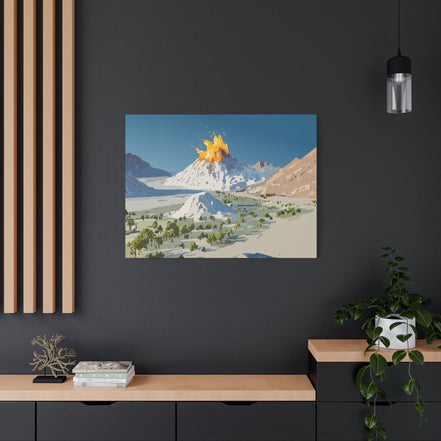 Tropical Volcano Eruption Canvas Print for Nature-Obsessed Interiors — Island Adventure Wall Art, FSC-Certified Matte Stretched Canvas, Home Decor Gift for Wanderlust Collectors