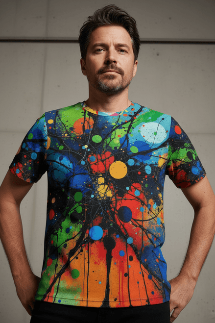 Zip-Up Hoodie – Psychedelic Neon Splatter AOP | Abstract Fluid Art Streetwear in Neon Green & | Aesthetic Rebellion